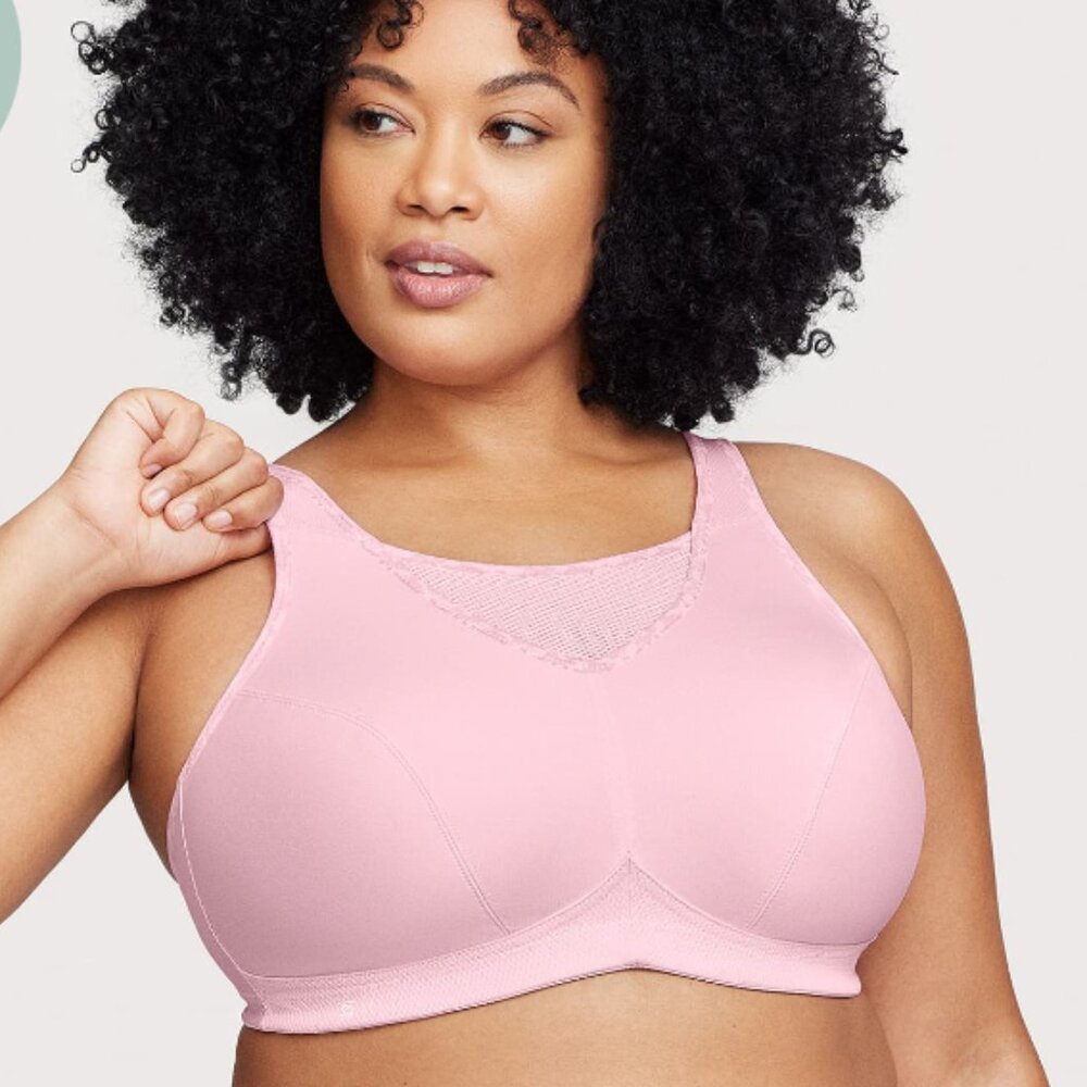 Glamorise 1066 No-Bounce Camisole Sports Bra 38D Parfait Pink